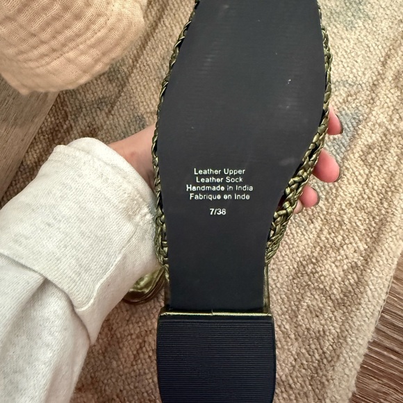 Jeffrey Campbell Metallic Green Woven Mules - Picture 4 of 5